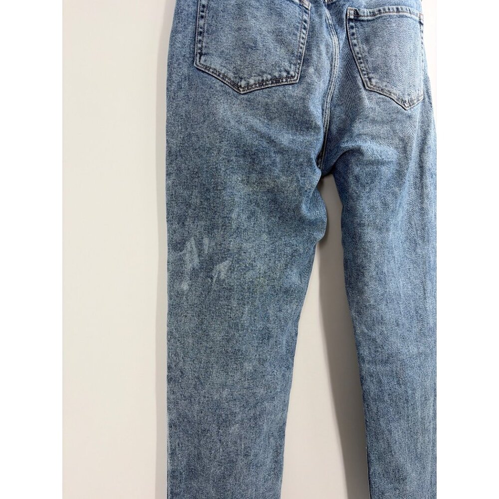 Hollister Ultra High Rise Acid Wash Ripped Patchwork Mom Jeans Womens 30x27 - Picture 6 of 10